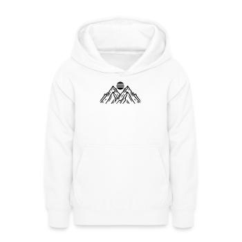 Mountains Sun Nature - Teen Hoodie - white - Front - AI Model Teenager Male dark (155cm)