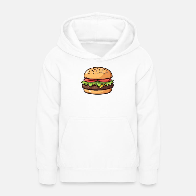 hamburger - Sweat à capuche Ado - blanc