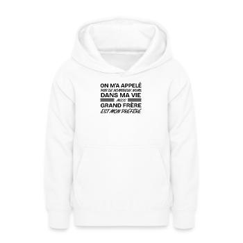 Préféré Nom Est Grand Frère, Cadeau pour Frère - Sweat à capuche Ado - blanc - Devant - AI Model Teenager Male dark (155cm)