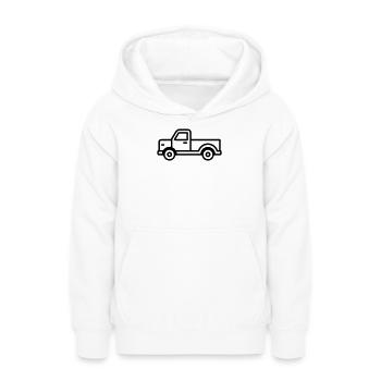 camion - Sweat à capuche Ado - blanc - Devant - AI Model Teenager Male dark (155cm)