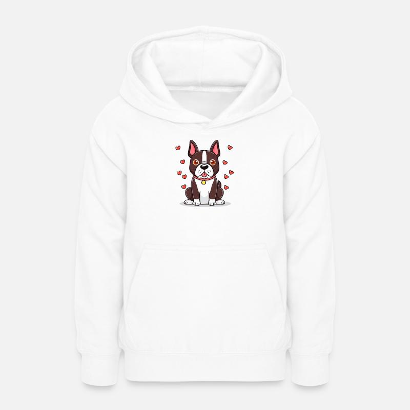 Boston Terrier (bande dessinée) - Sweat à capuche Ado - blanc