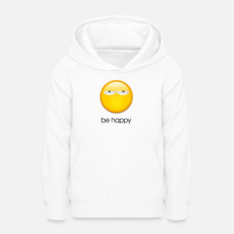 Be happy - Sweat à capuche Ado - blanc