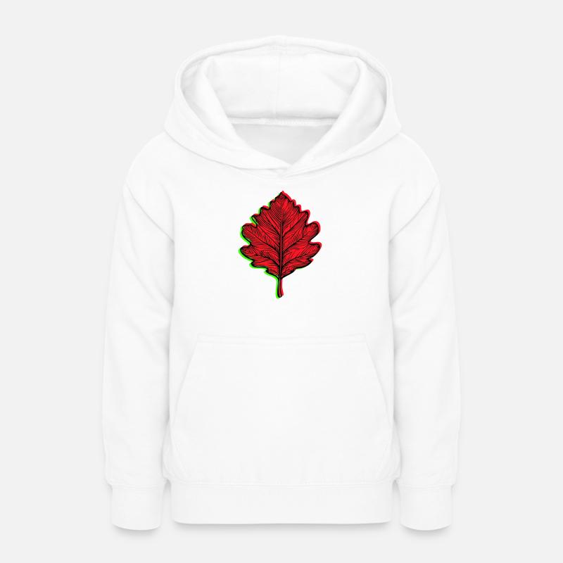 🍁 Feuille d’automne personnalisable. Vos couleurs, votre style - Sweat à capuche Ado - blanc