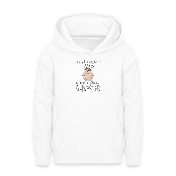 Darf das bin die Große Schwester - Teenager Hoodie - Weiß - Vorne - AI Model Teenager Male dark (155cm)
