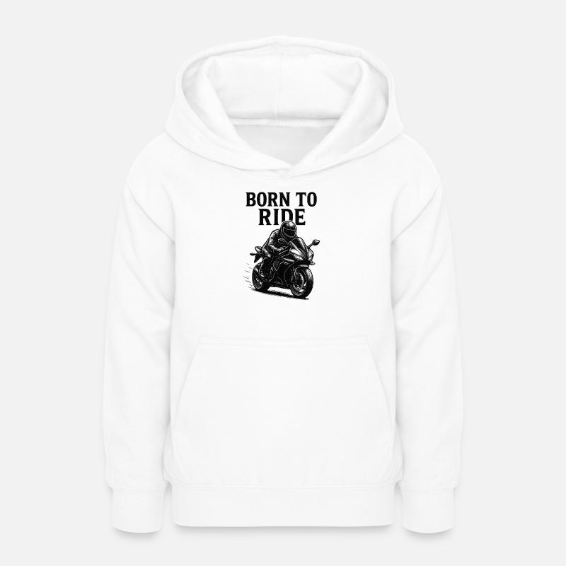 Né pour rouler - Sweat à capuche Ado - blanc