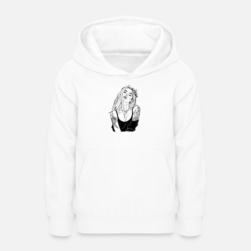 Tatouage Fille Conception - Sweat à capuche Ado - blanc