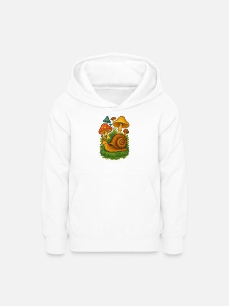 Pilzhain-Schnecke - Teenager Hoodie - Weiß