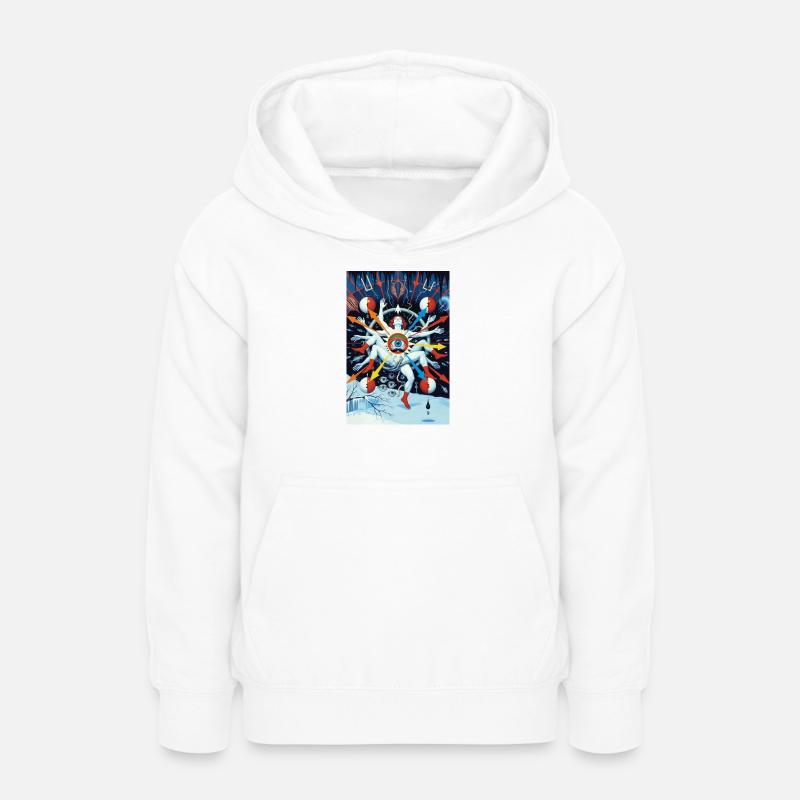 Astral Eye Mandala Surréalisme Tablette de cire - Sweat à capuche Ado - blanc
