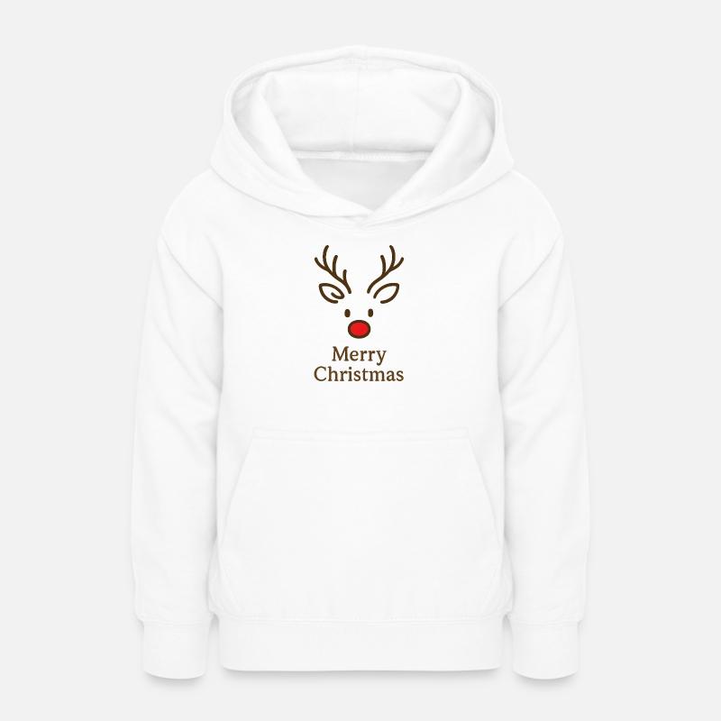 Cerf Rudolph Joyeux Noël doux - Sweat à capuche Ado - blanc