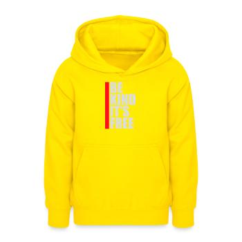 Be Kind It's Free Freundlichkeit Statement Spruch - Teenager Hoodie - Gelb - Vorne - AI Model Teenager Male dark (155cm)