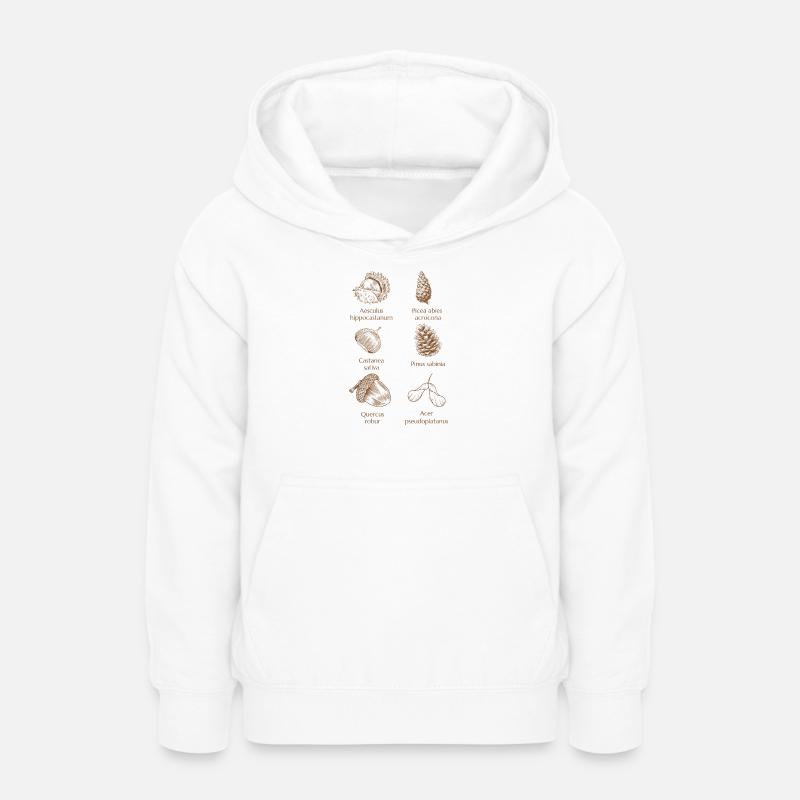 Faune forestière aux tons bruns chauds - Sweat à capuche Ado - blanc