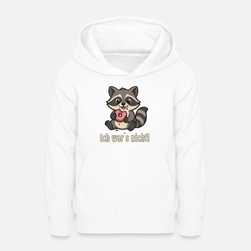 Ce n’était pas moi : raton laveur avec beignet - Sweat à capuche Ado - blanc