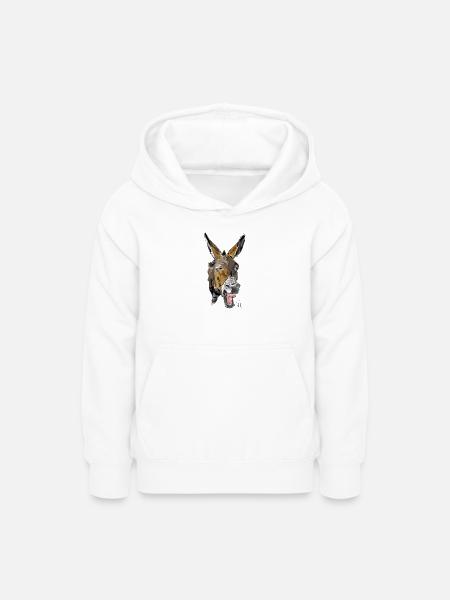 Esel - Teenager Hoodie - Weiß