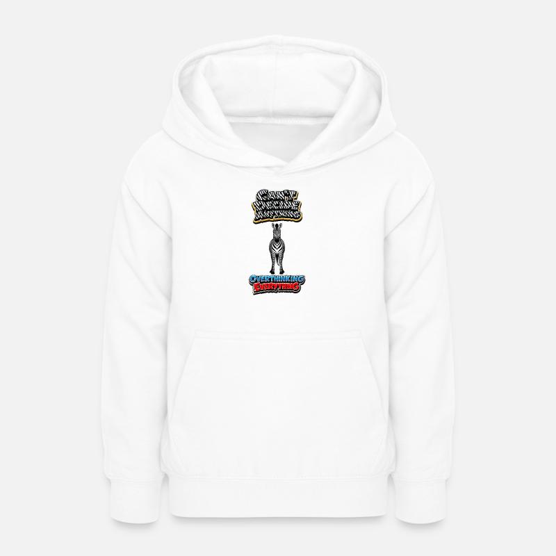 Zebra Overthinking Graphics - Sweat à capuche Ado - blanc