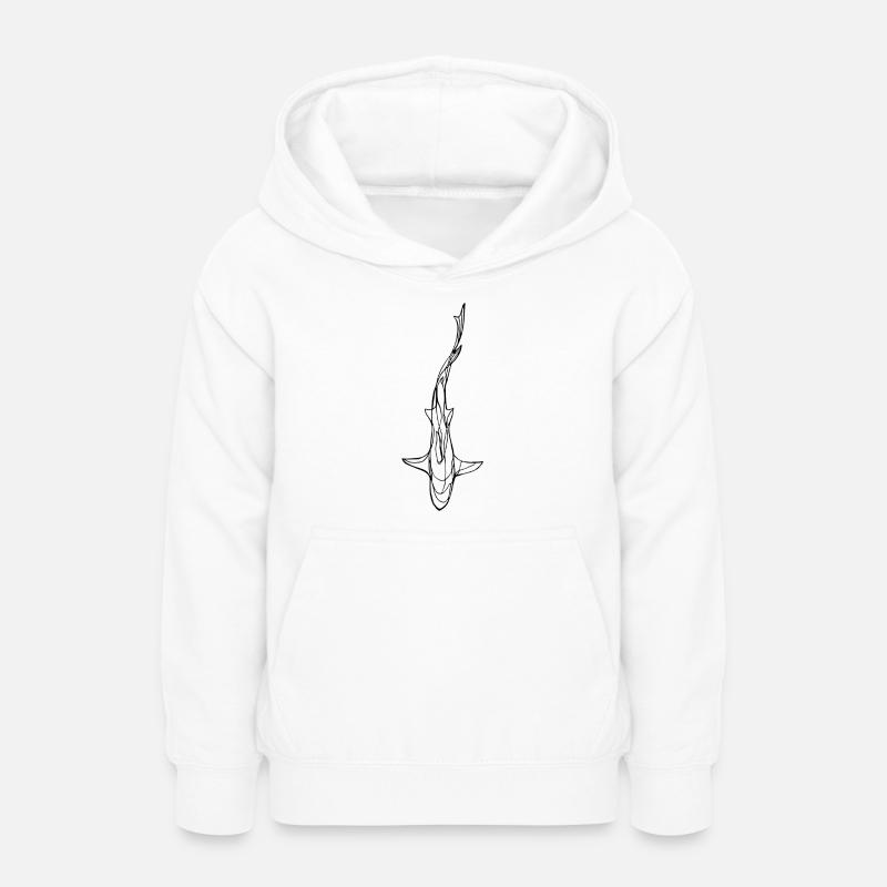 Silhouette de requin noir - Sweat à capuche Ado - blanc