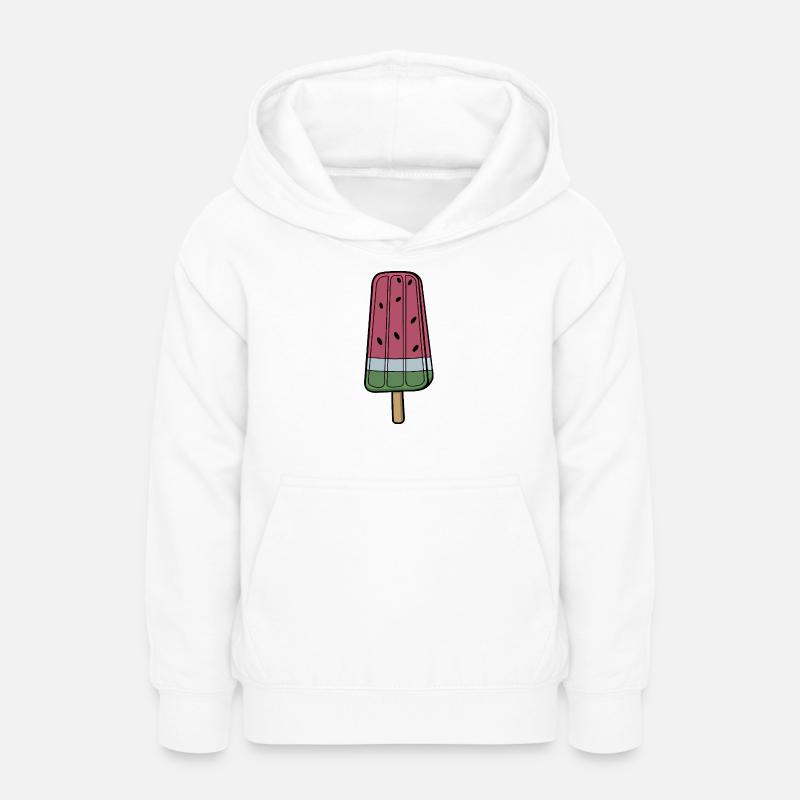 Glace à la pastèque ludique - Sweat à capuche Ado - blanc