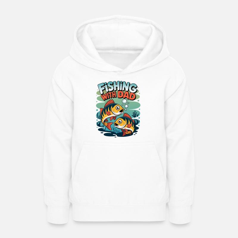 Pêcher avec papa - Sweat à capuche Ado - blanc