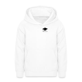 Diplômé du secondaire - Sweat à capuche Ado - blanc - Devant - AI Model Teenager Male dark (155cm)