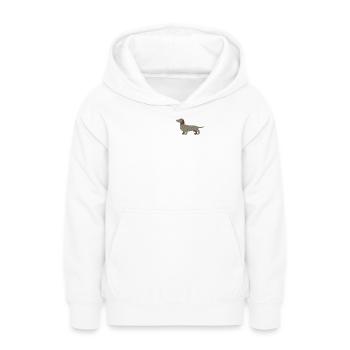 Dackel bestickt - Teenager Hoodie - Weiß - Vorne - AI Model Teenager Male dark (155cm)