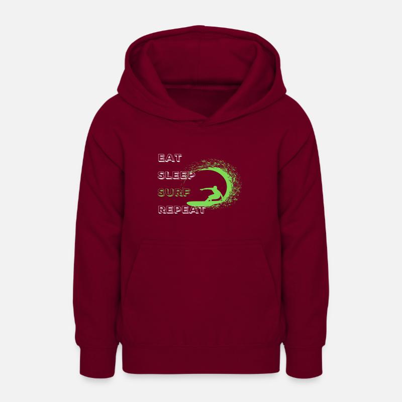 Manger Dormir Surf Répéter - Sweat à capuche Ado - bordeaux