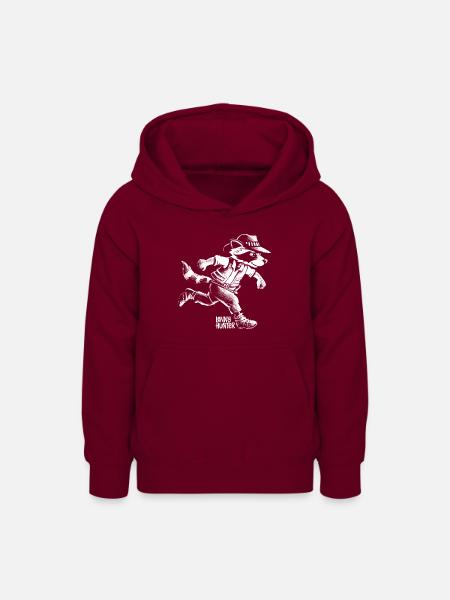 Lenny Hunter Cooles Schwarz-Weiß-Design - Teenager Hoodie - Bordeaux