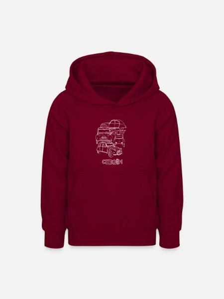 Citroën 2CV Ente Skizze - Teenager Hoodie - Bordeaux