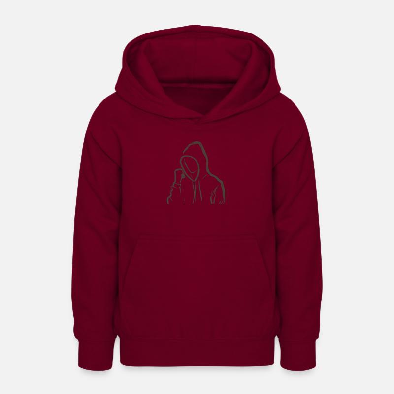 Silhouette de dessin subtile et élégante - Sweat à capuche Ado - bordeaux