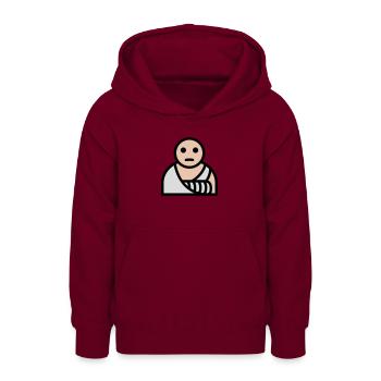 Arm gebrochen Gips Verband - Teenager Hoodie - Bordeaux - Vorne - AI Model Teenager Male light (155cm)