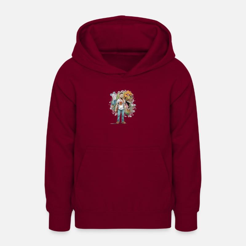 comique - Sweat à capuche Ado - bordeaux
