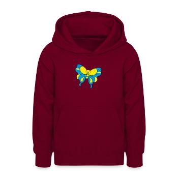 Colorful Butterfly > Vector Graphic - Teen Hoodie - bordeaux - Front - AI Model Teenager Male light (155cm)