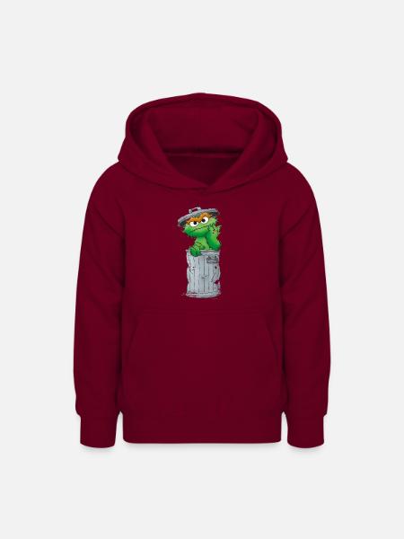 Sesamstraße Oscar Mülltonne - Teenager Hoodie - Bordeaux
