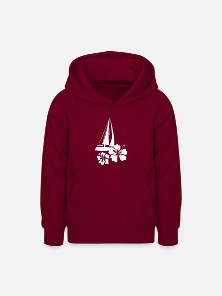 Karibisches Segelboot - Teenager Hoodie - Bordeaux