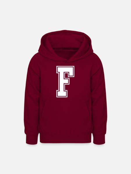 Buchstabe F - Teenager Hoodie - Bordeaux