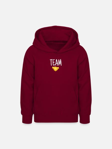 „Team“ Schrift Aufdruck - Teenager Hoodie - Bordeaux