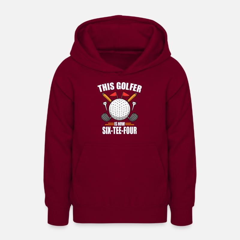 Chemises de golf d’anniversaire pour hommes 64th ans Golfing - Sweat à capuche Ado - bordeaux
