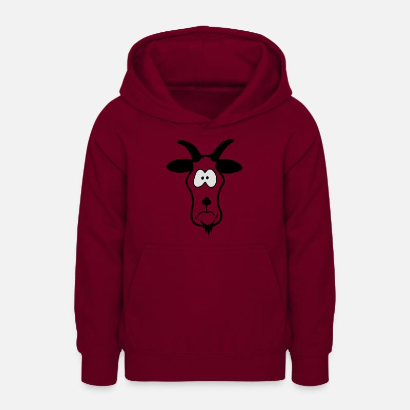 Tierkopp: dummer Ziegenbock - Sweat à capuche Ado - bordeaux