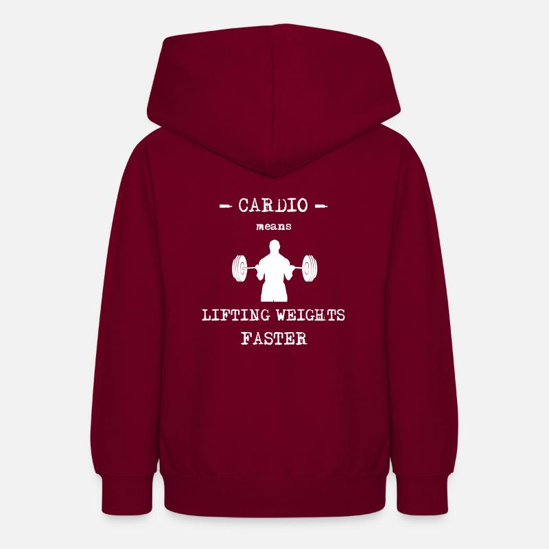 Bodybuilder lourds poids d'haltères - Sweat à capuche Ado - bordeaux