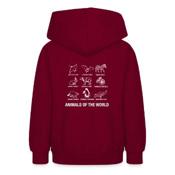 Tiere - Teenager Hoodie - Bordeaux - Hinten - AI Model Teenager Male light (155cm)