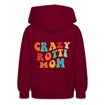 Crazy Rotti Mom - Cadeau pour maman - Sweat à capuche Ado - bordeaux - Dos - AI Model Teenager Male light (155cm)