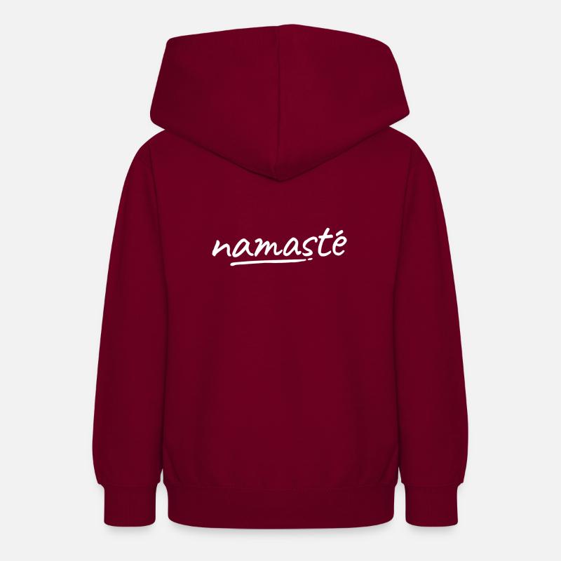 Namaste - Blanc - Sweat à capuche Ado - bordeaux