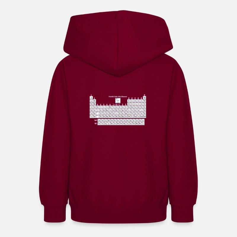 Tableau périodique des éléments - Sweat à capuche Ado - bordeaux