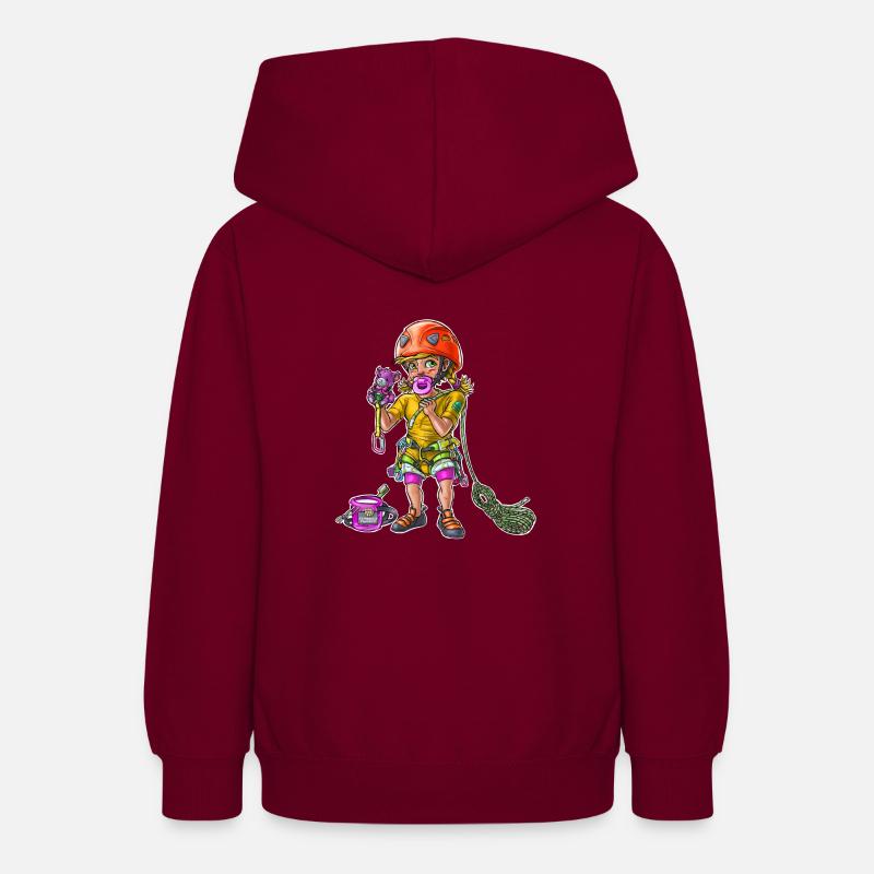 Bébé Grimpeur Enfant 00 - Sweat à capuche Ado - bordeaux