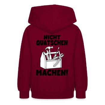 Nicht quatschen Machen Handwerker - Teenager Hoodie - Bordeaux - Hinten - AI Model Teenager Male light (155cm)