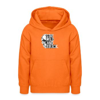 Stay Wild Skull Brick Design - Teenager Hoodie - Orange - Vorne - AI Model Teenager Male dark (155cm)