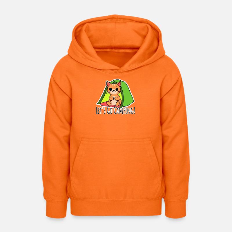 Allons camper ! Le chat mignon part camper ! - Sweat à capuche Ado - orange