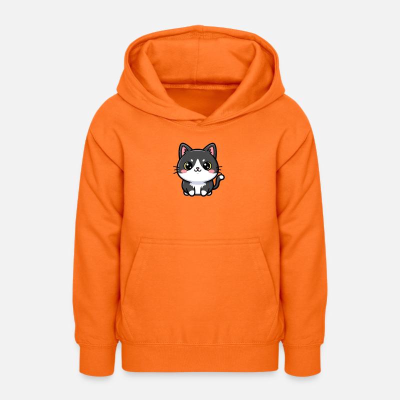 Charme Chibi Chat - Sweat à capuche Ado - orange