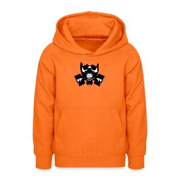 Silhouette du crâne du masque à gaz - Sweat à capuche Ado - orange - Devant - AI Model Teenager Male dark (155cm)
