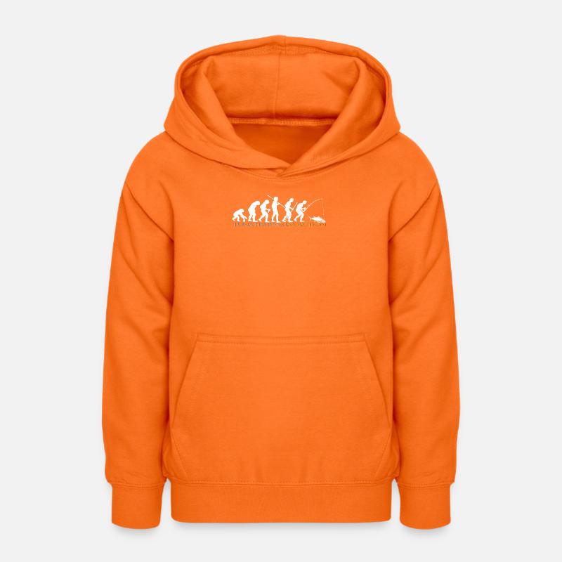 EVOLUTION DE LA PÊCHE (version blanche) - Sweat à capuche Ado - orange