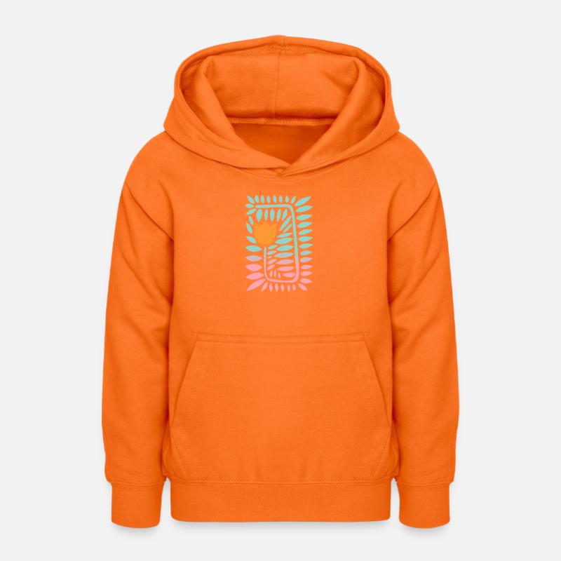 Tulipe dégradée - turquoise - Sweat à capuche Ado - orange