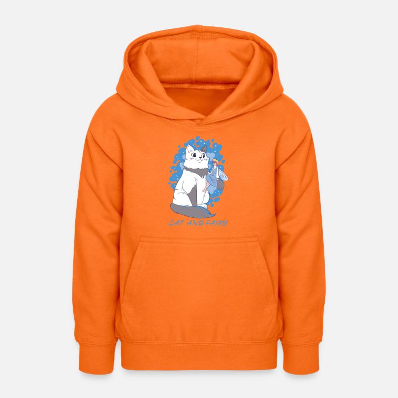 Chat et fée - Sweat à capuche Ado - orange